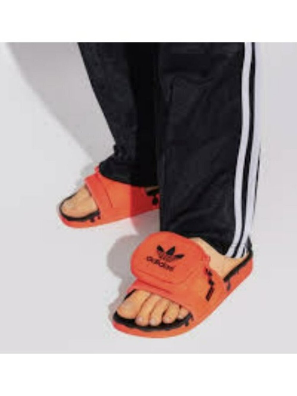 Adidas Womens Red Drip Pouch Slip On Sandal Shoe NWB Size 7
